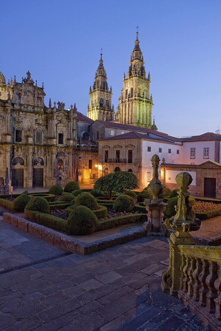 Plaza Immaculada, cathedral of Santiago de Compostela, Camino Frances, Way of St. James, Camino de Santiago, pilgrims way, UNESCO World Heritage Site, European Cultural Route, province of La Coruna, Galicia, Northern Spain, Spain, Europe