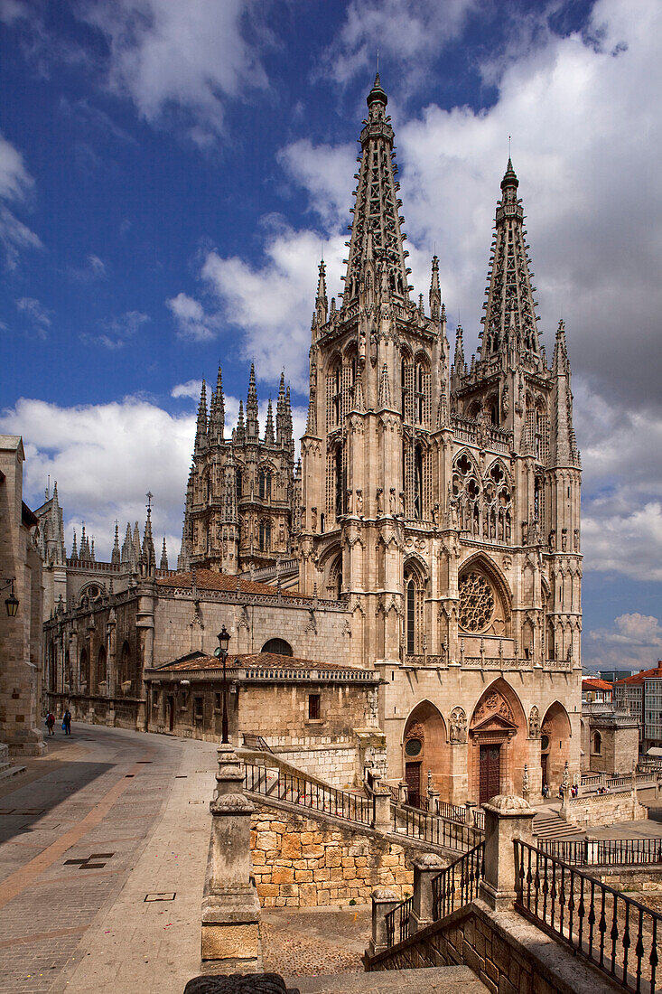 Kathedrale Burgos, gotisch, Camino Frances, Jakobsweg, Camino de Santiago, Pilgerweg, UNESCO Welterbe, europäischer Kulturweg, Nordspanien, Spanien, Europa