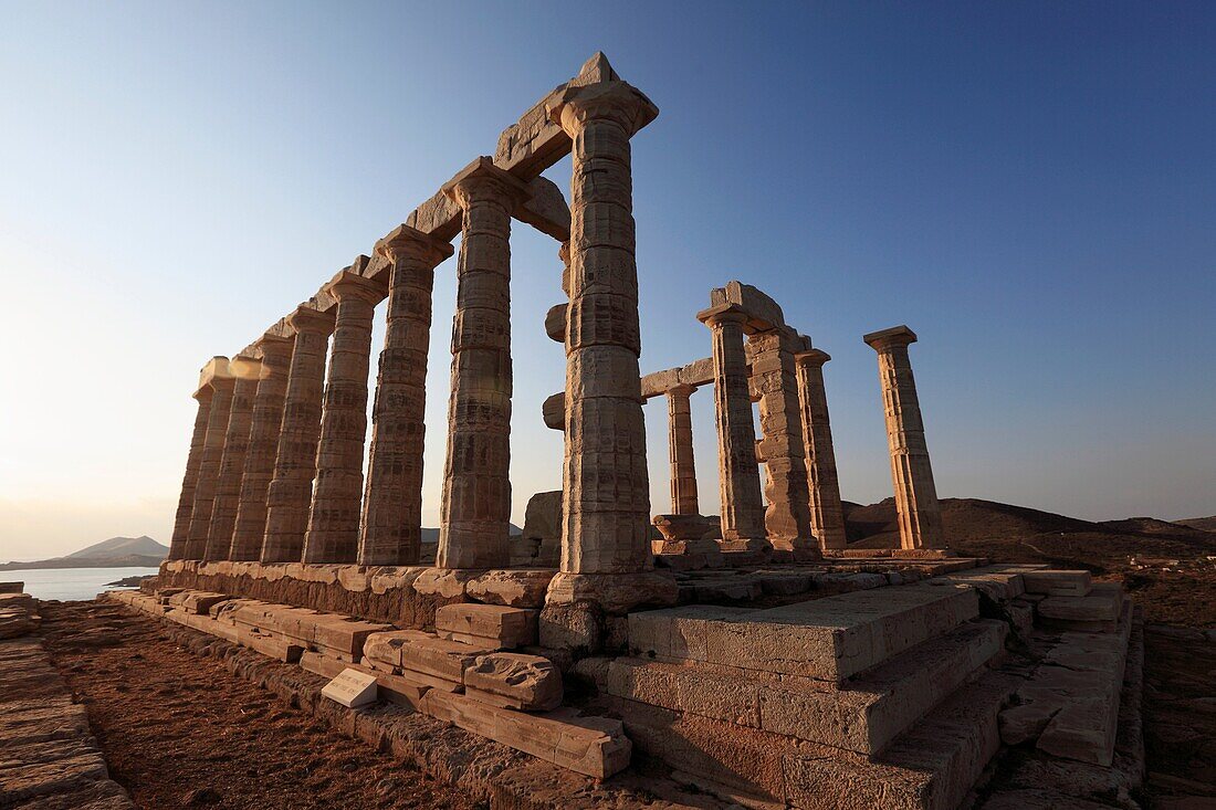 Temple of Poseidon at Cape Sunion. Attica, Greece