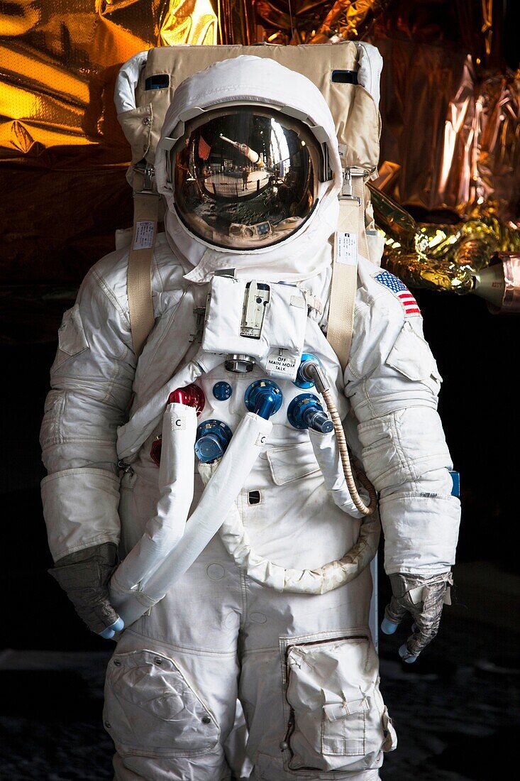 USA, Alabama, Huntsville, US Space and Rocket Center, astronaut moonwalk suit