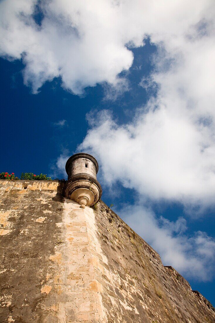 Puerto Rico, San Juan, Old San Juan, watchtower by Puerta de San Juan gate