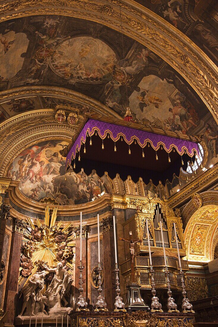 Malta, Valletta, St John's Co-Cathedral, interior, altar