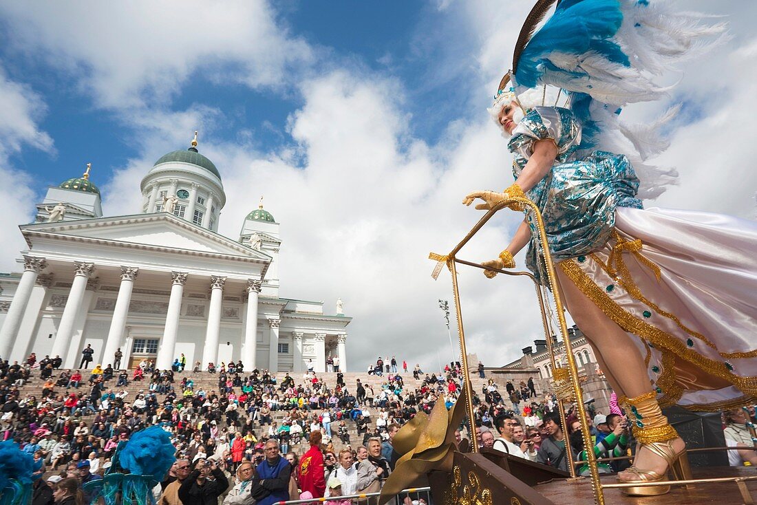 Finland, Helsinki, Helsinki Day Samba Carnaval in Senate Square, Senaatintori, NR