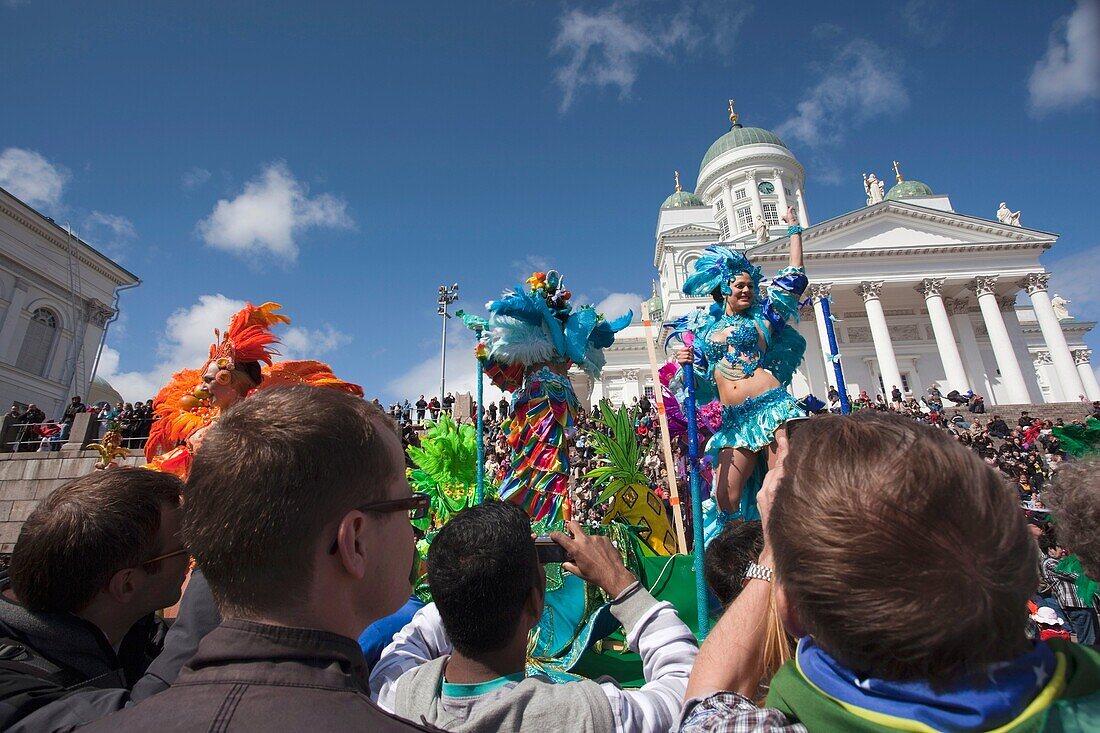 Finland, Helsinki, Helsinki Day Samba Carnaval in Senate Square, Senaatintori, NR