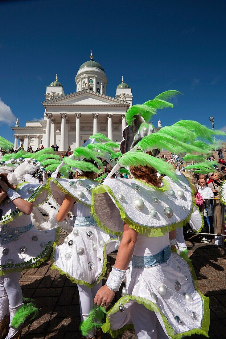 Finland, Helsinki, Helsinki Day Samba Carnaval in Senate Square, Senaatintori, NR
