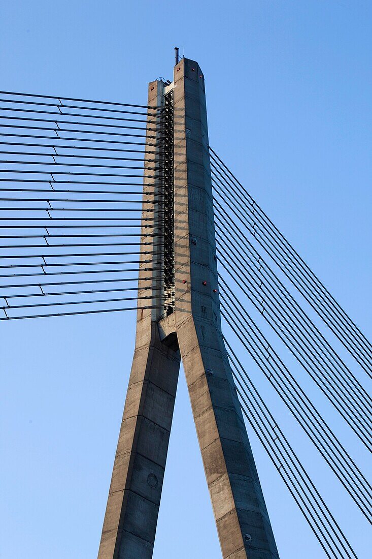 Latvia, Riga, Vansu Bridge, Daugava River