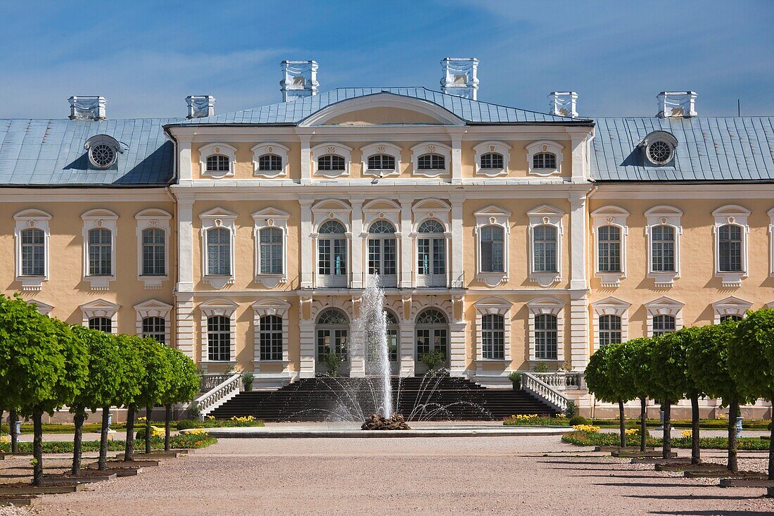 Latvia, Southern Latvia, Zemgale Region, Pilsrundale, Rundale Palace, b 1740, Bartolomeo Rastrelli, architect, exterior