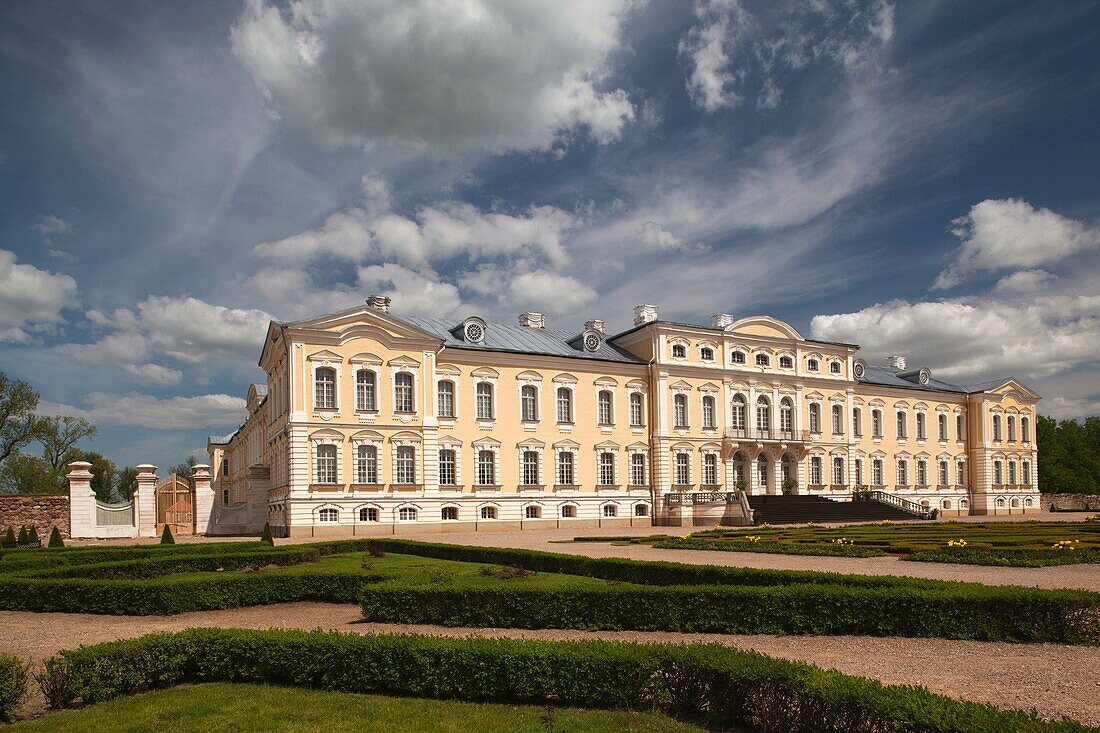 Latvia, Southern Latvia, Zemgale Region, Pilsrundale, Rundale Palace, b 1740, Bartolomeo Rastrelli, architect, exterior