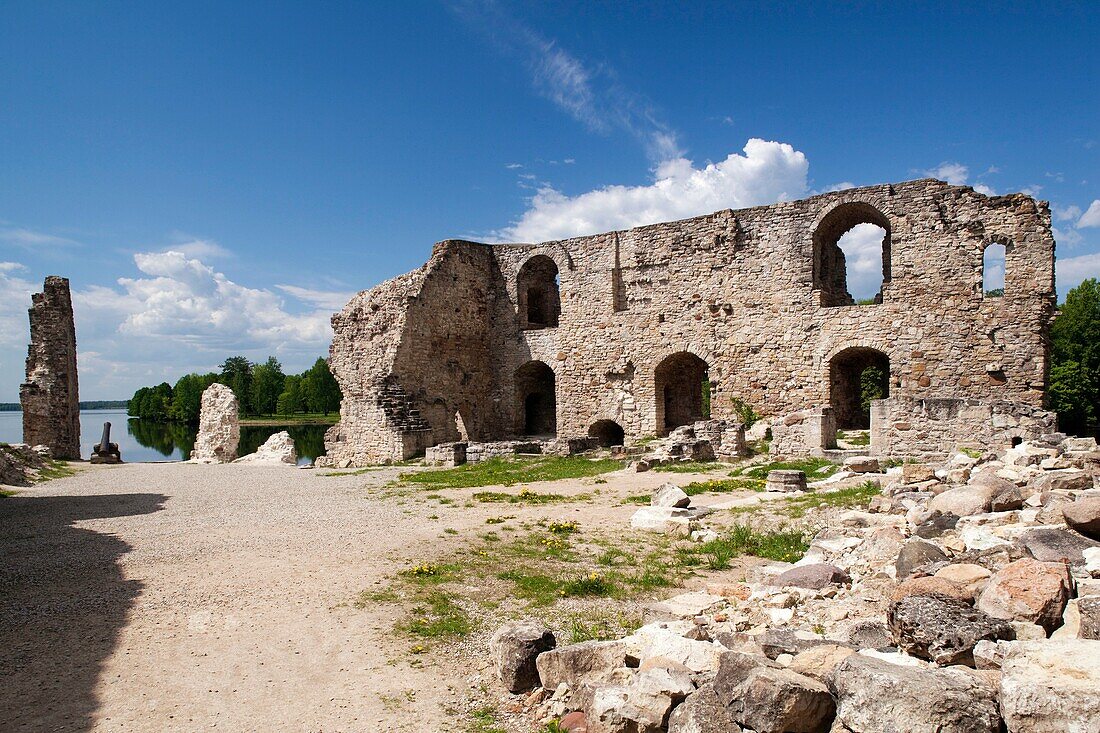 Latvia, Riga, Southeastern Latvia, Latgale Region, Daugava River Valley, Koknese, ruins of 13th century Knight's Castle