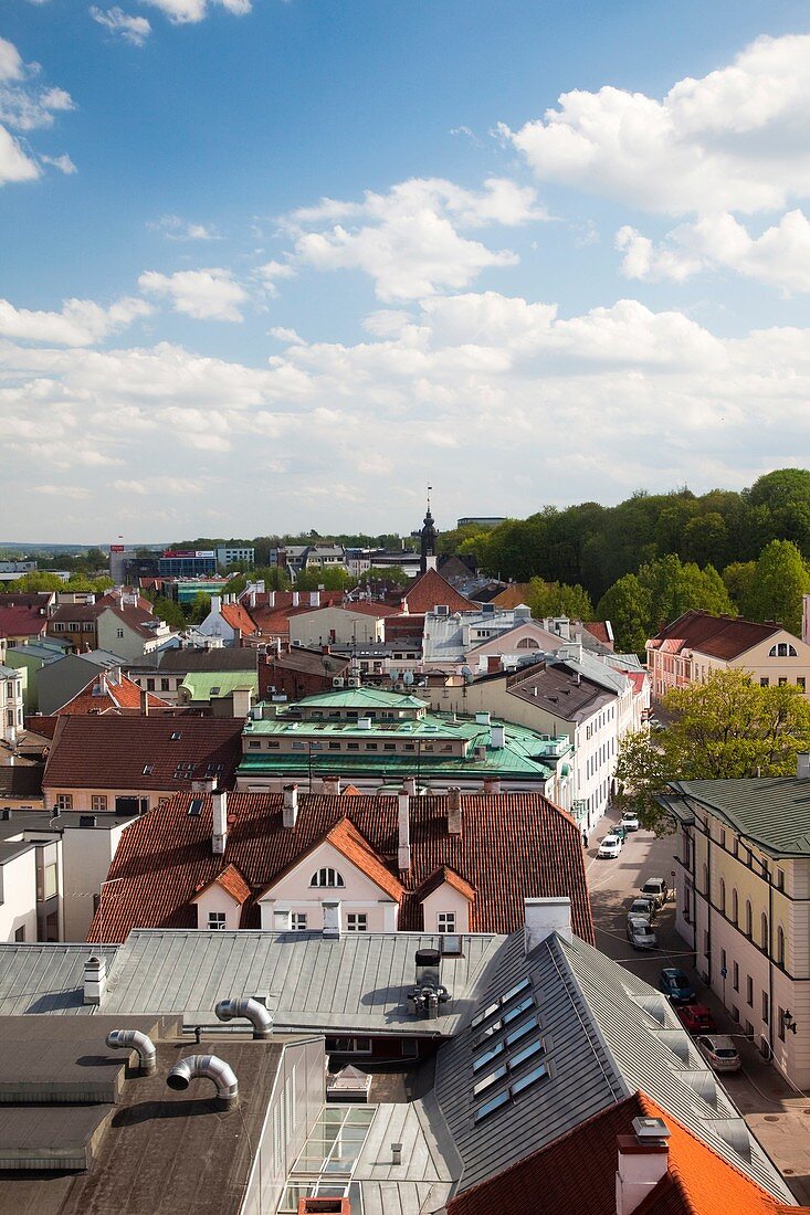 Estonia, Southeastern Estonia, Tartu, elevated town view from St John's Church