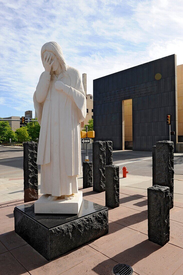And Jesus Wept Statue St Joseph's Catholic Church Oklahoma City near National Memorial Alfred P Murrah Building