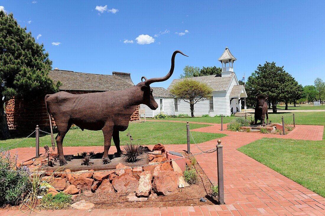 Longhorn on the Range Metal Sculpture National Route 66 Museum Elk City Oklahoma