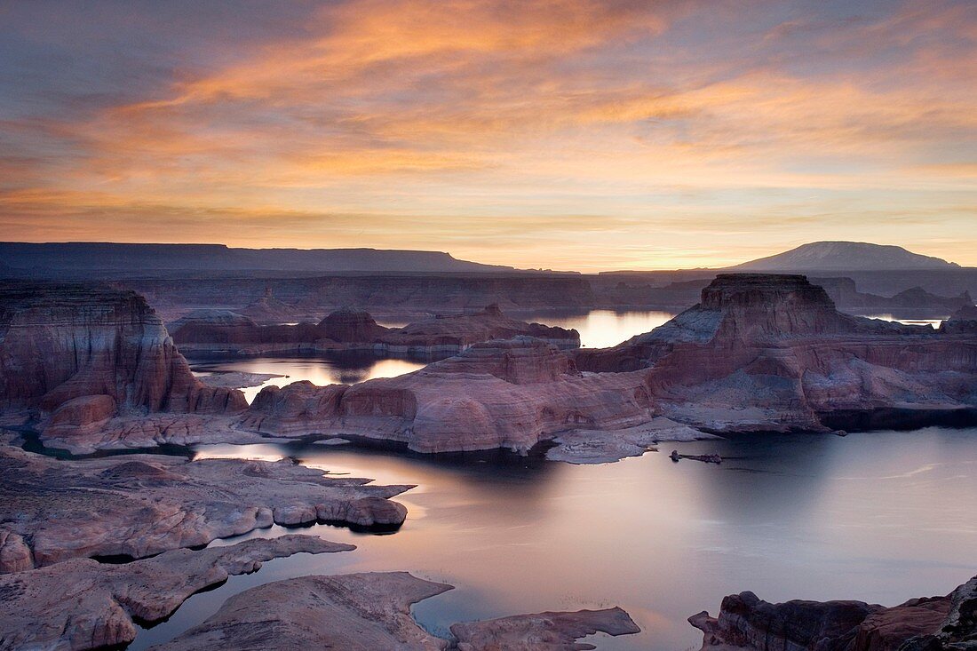 Sunset over Padre Bay and Lake Powell from Alstrom Point, Glen Canyon National Recreation Area Utah