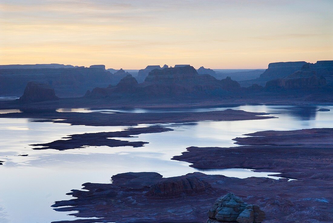 Sunset over Padre Bay and Lake Powell from Alstrom Point, Glen Canyon National Recreation Area Utah