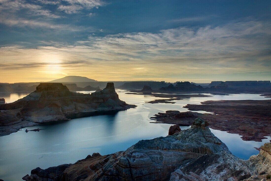 Sunrise over Padre Bay and Lake Powell from Alstrom Point, Glen Canyon National Recreation Area Utah