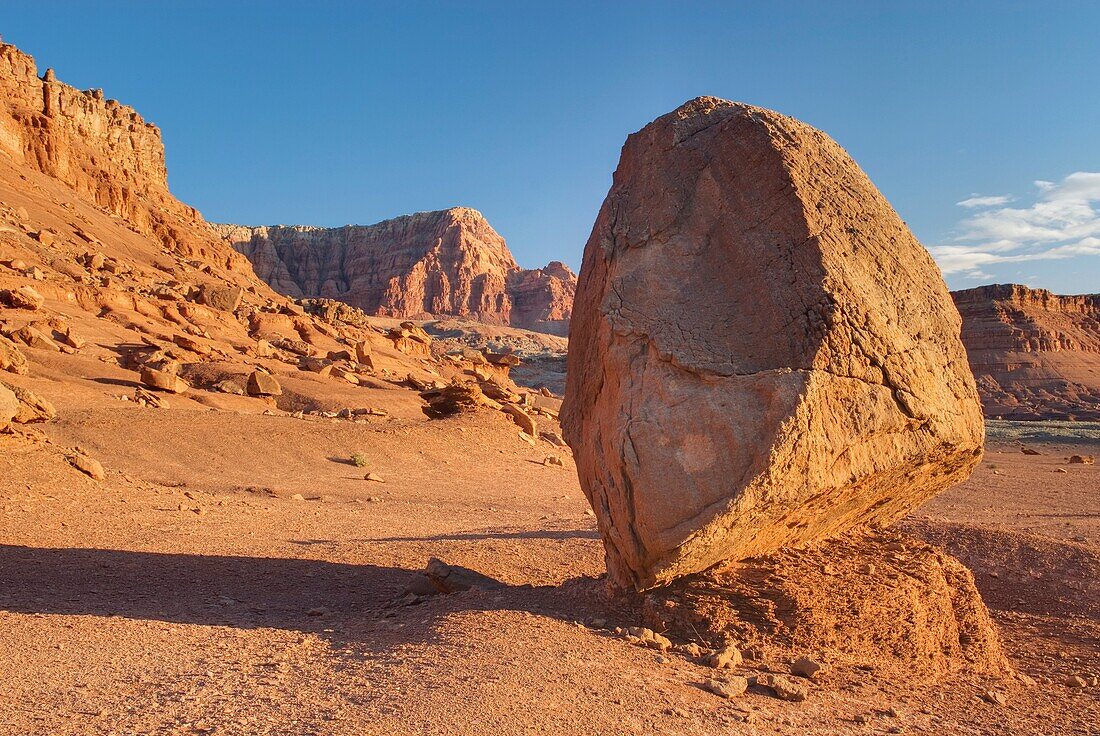 Delicately balanced sandstone boulders, Vermilion Cliffs National Monument Arizona