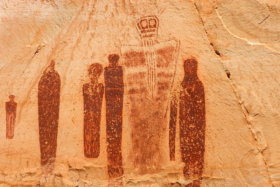 The Great Ghost, barrier style pictographs at The Great Gallery, Horseshoe Canyon, Canyonlands National Park Utah