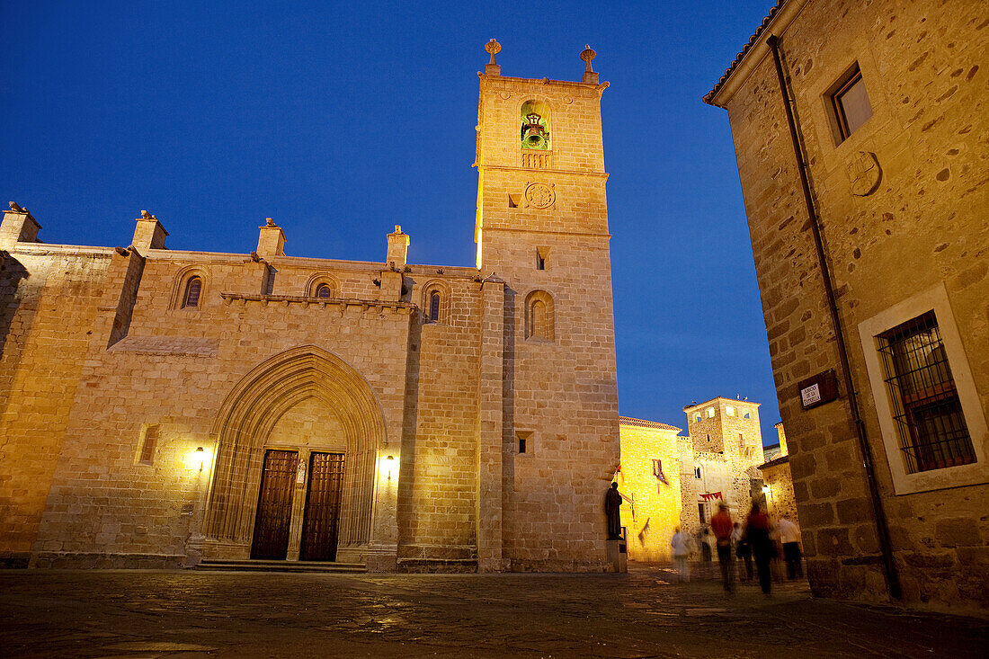 St Mary's co-cathedral in the old town, Caceres, Extremadura, Spain