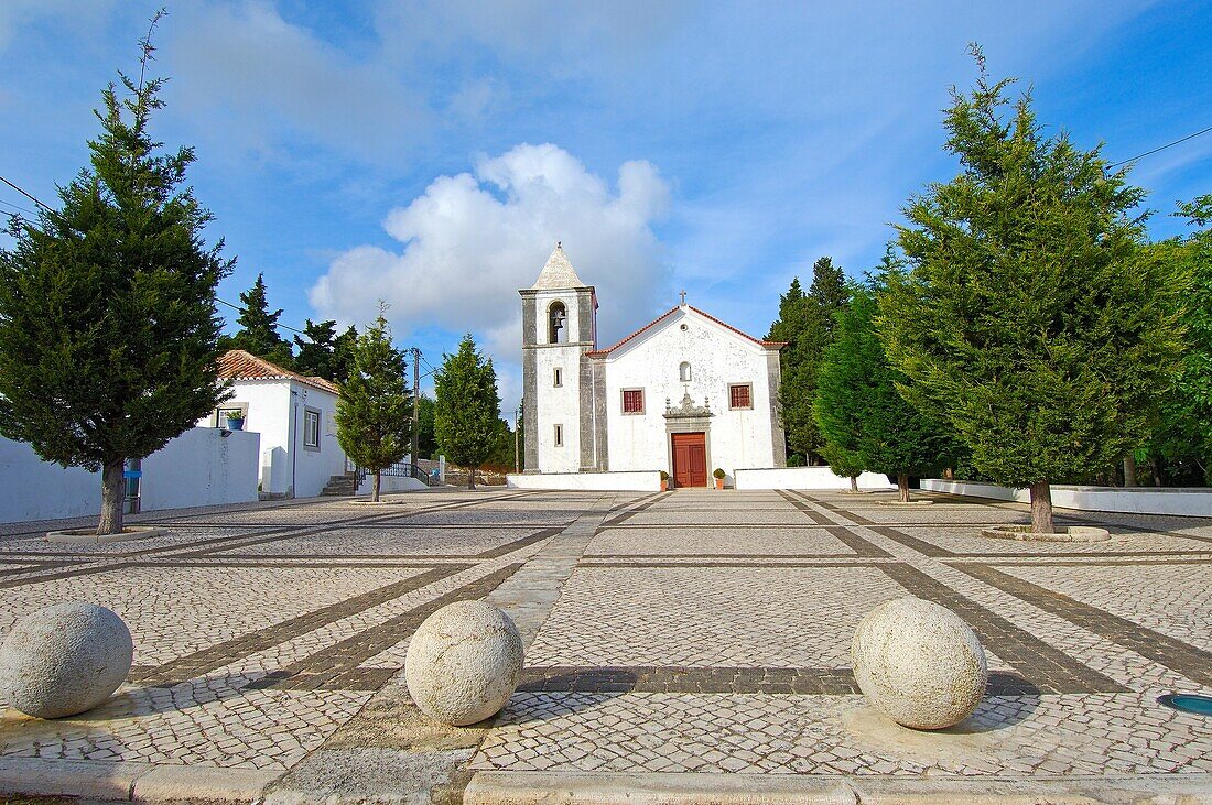 Nosssa Senhora do Castelo church. Sesimbra. SetÃºbal district. Serra de Arrabida. Portugal.