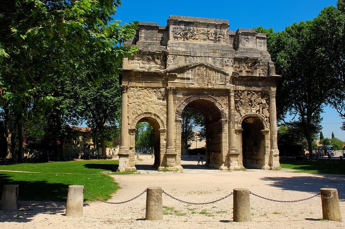 Roman Arch of Triumph Unesco World Heritage Site, Orange, Vaucluse, Provence-Alpes-Côte d'Azur, France