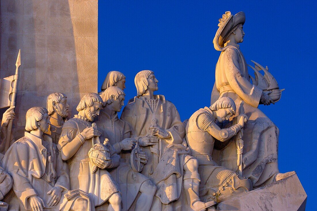 Monument to the Discoveries at dusk, Belem, Lisbon, Portugal