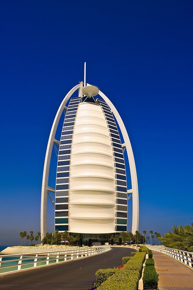 Burj Al Arab Hotel designed to resemble a billowing sail, Dubai, United Arab Emirates