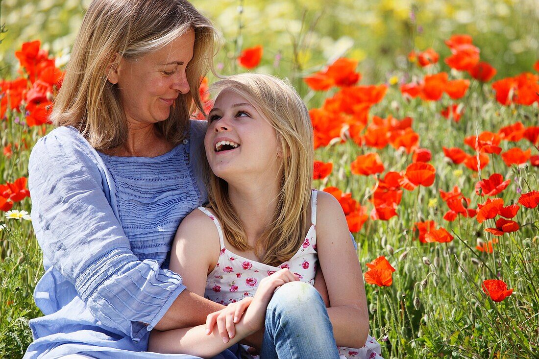 Female, field, flower, girl, spring, young