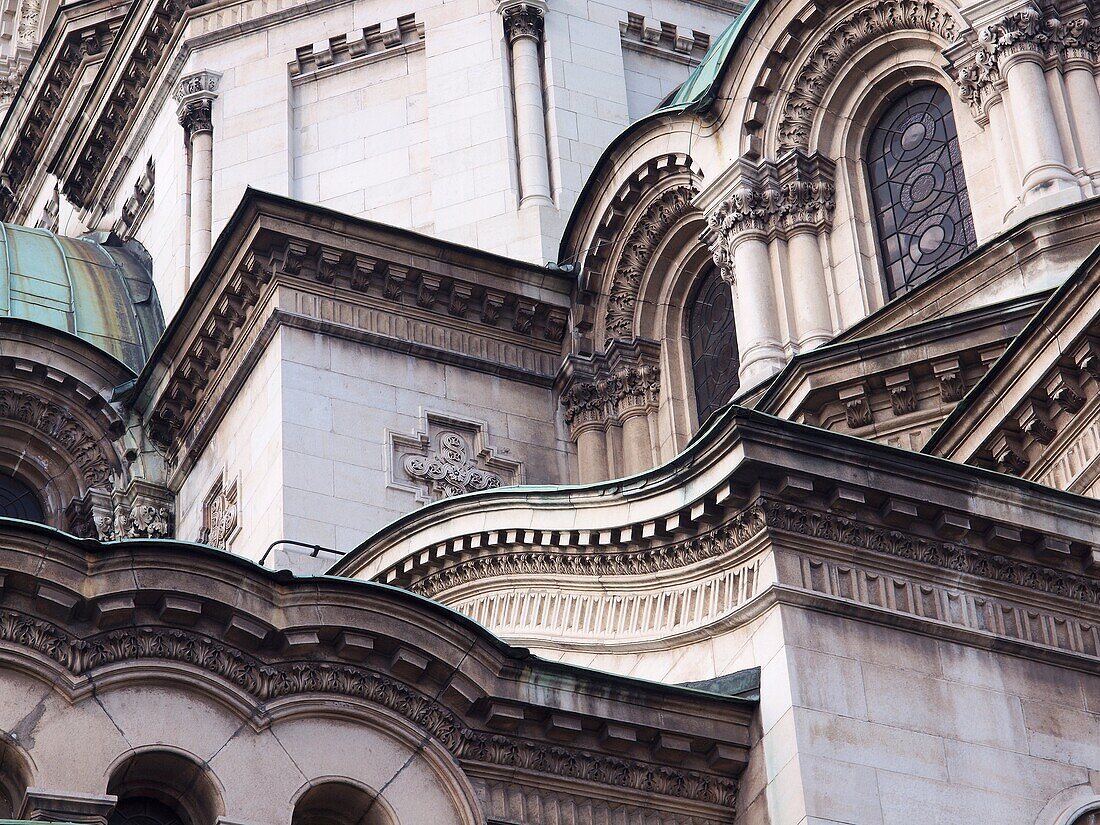 The gold-domed St. Alexander Nevsky Cathedral was built in the early 20th century in memory of the Russian soldiers, who died in the Russo-Turkish War, 1877–1878. It is one of the largest Eastern Orthodox cathedrals in the world. The cathedral's gold-plat