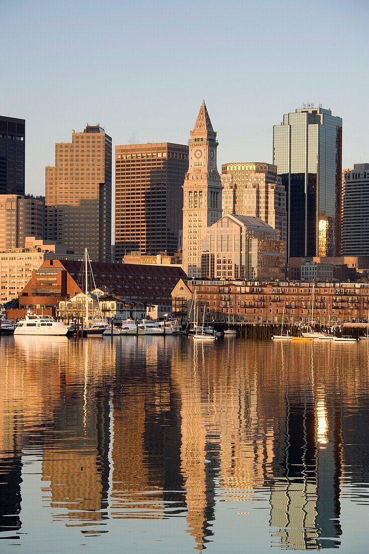 harbor skyline sunrise from East Boston, MA