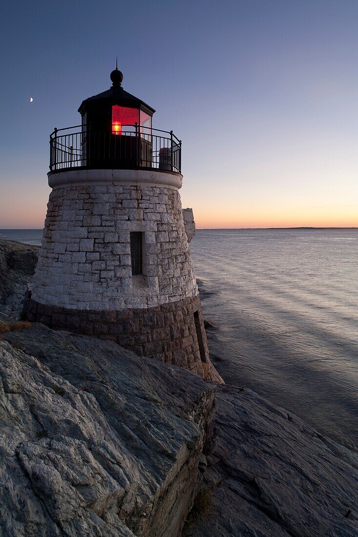 Castle Hill lighthouse, Narragansett Bay evening, Newport, RI