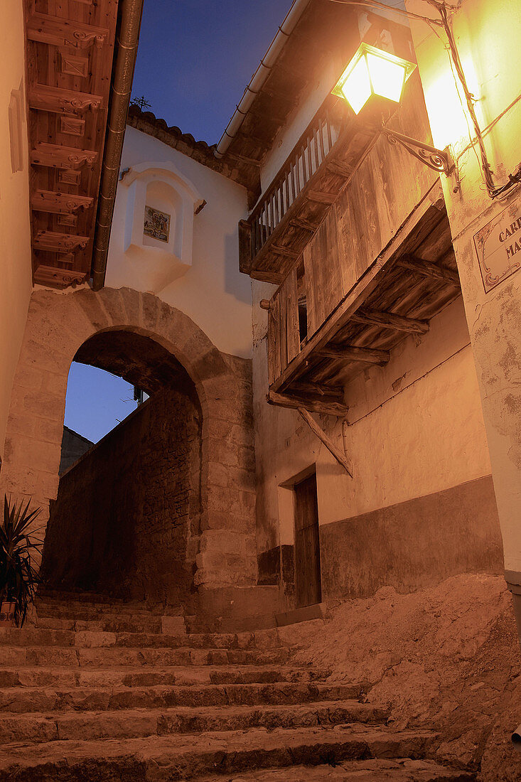 Arch, Castello, Castellon, mastership, Portal de Sant Roc, Spain, Stairs, Villafranca del Cid, Xv century, J66-695678, agefotostock