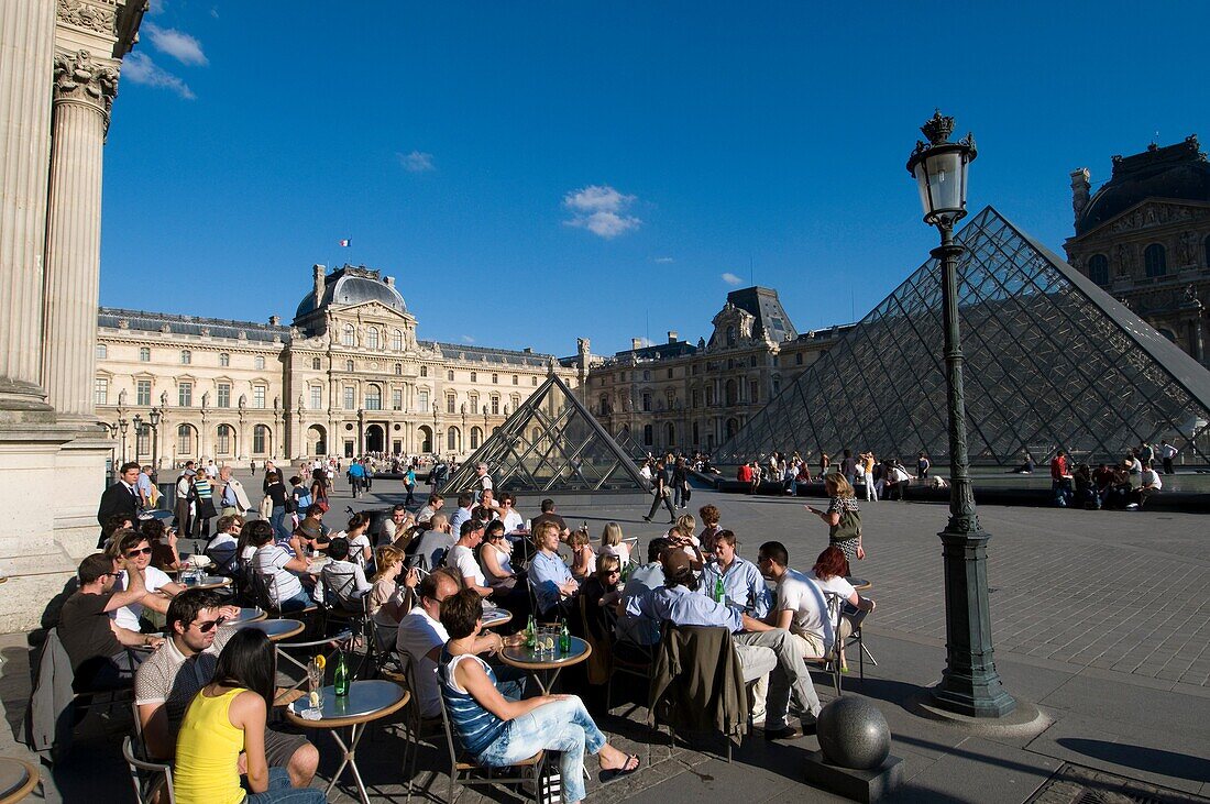 Musee du Louvre and Pei Pyramid, Paris, France