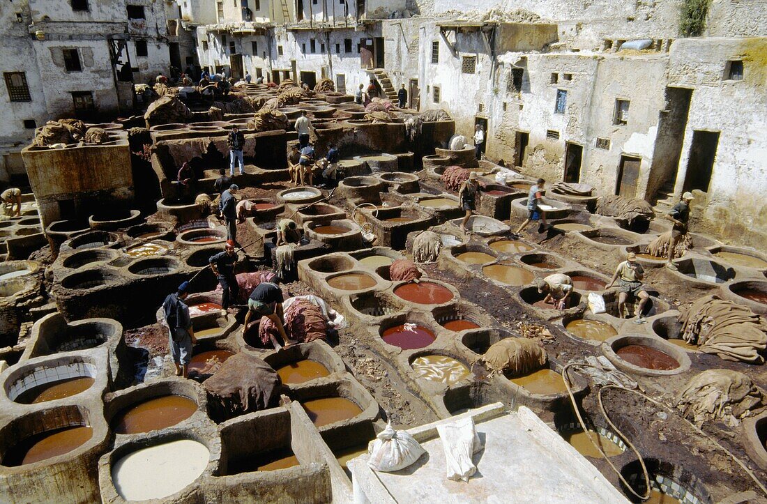 Tenerías Souk Dabbaghin Fes el Bali Fez Ciudad Imperial Marruecos Afrika