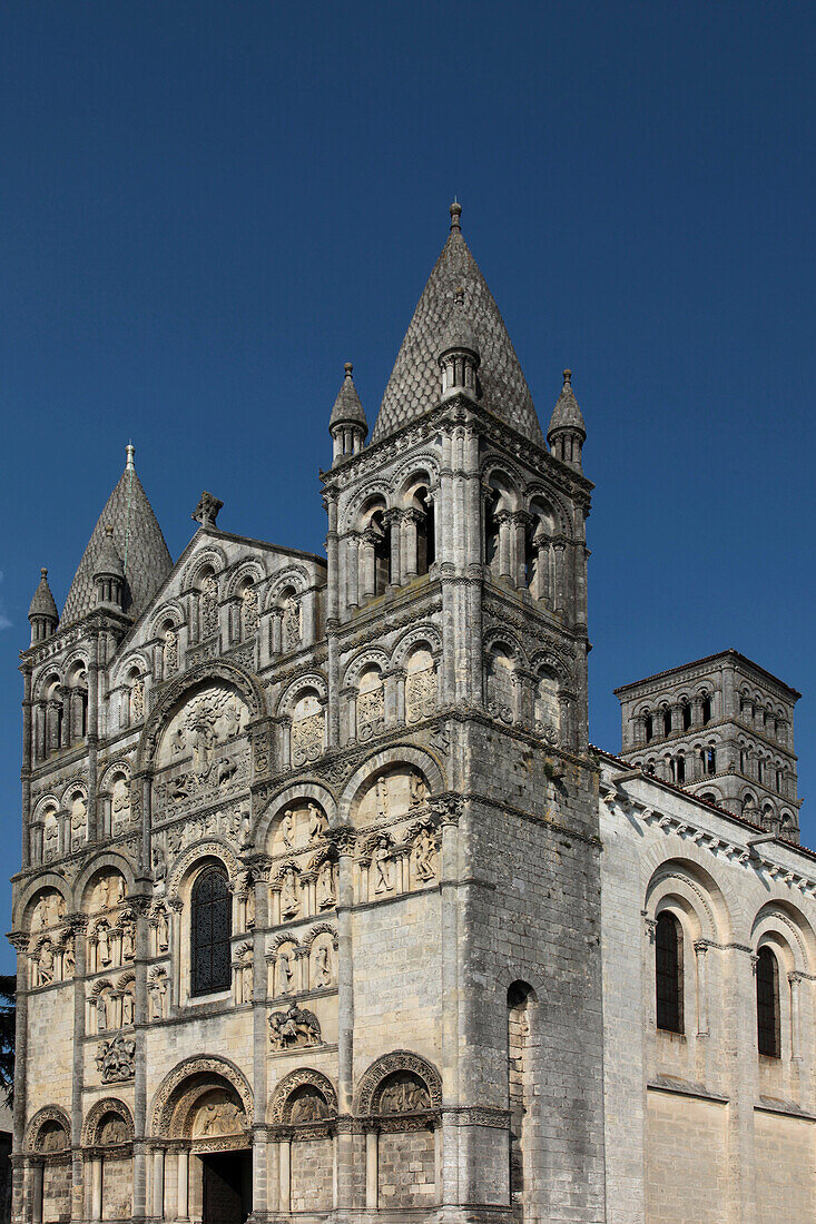 Facade Of The Saint-Pierre Cathedral Of Angouleme, 12Th Century, Charente (16), France