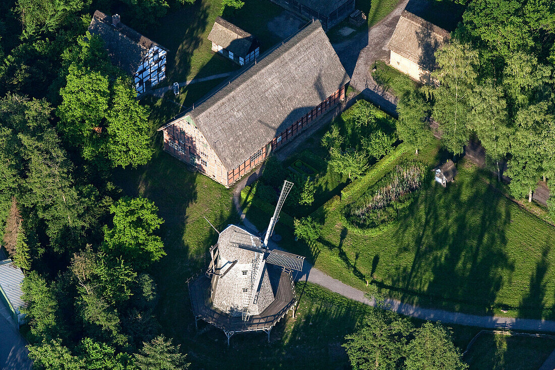 Windmühle, Museumsdorf Cloppenburg, Cloppenburg, Niedersachsen, Deutschland