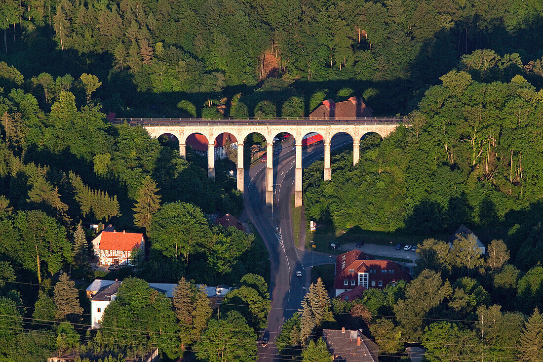 Railway viaduct, Greene, Kreiensen, Weser Hills, Lower Saxony, Germany