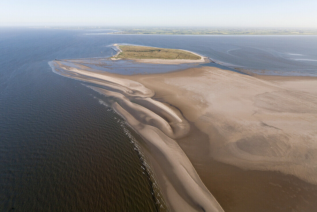 Luftbild, Nordseeinseln Minser Oog und Mellum, Niedersachsen, Deutschland