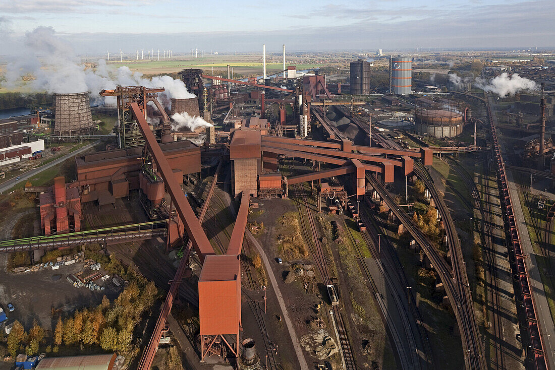 Luftbild, Stahlwerk Salzgitter AG am Stichkanal, Salzgitter, Niedersachsen, Deutschland