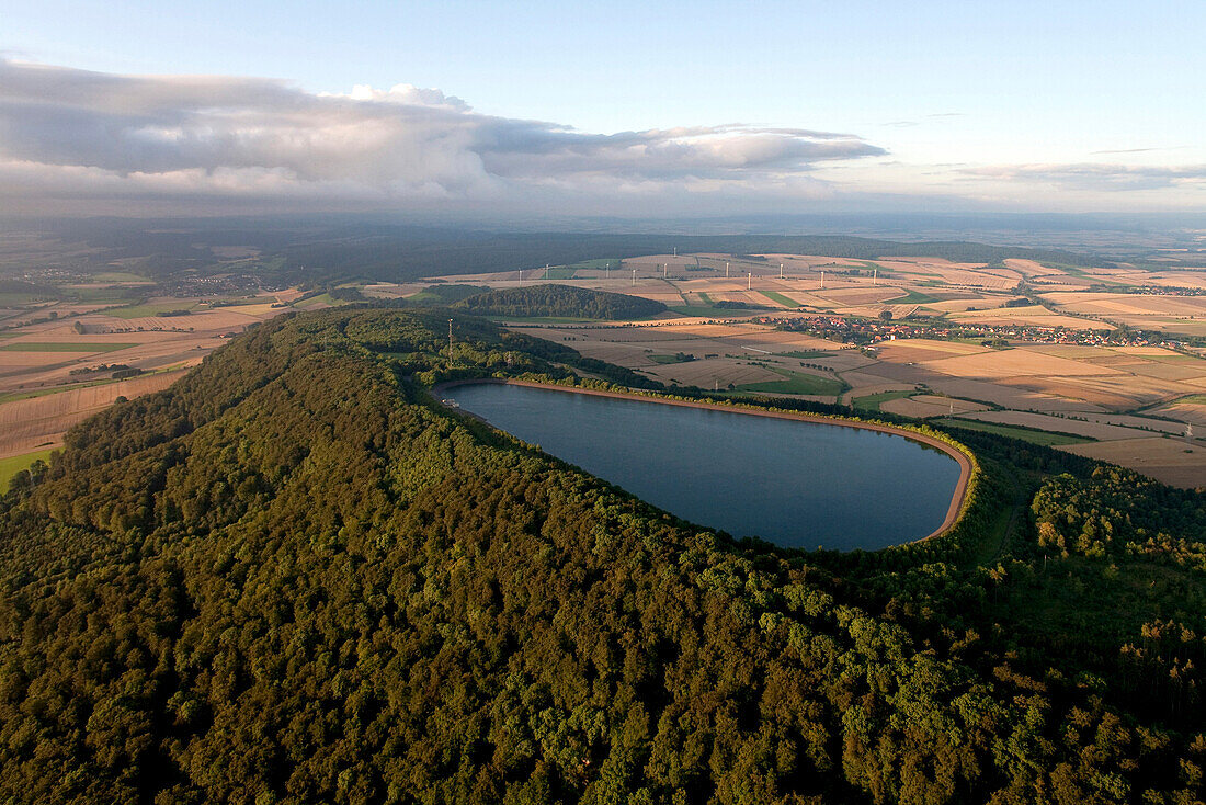 Oberbecken, Pumpspeicherkraftwerk Erzhausen, Niedersachsen, Deutschland