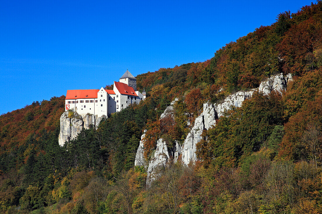 Schloss Prunn, Naturpark Altmühltal, Fränkische Alb, Franken, Bayern, Deutschland