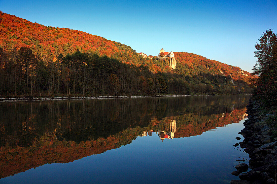 Prunn castle, nature park Altmühltal, Franconian Alb, Franconia, Bavaria, Germany