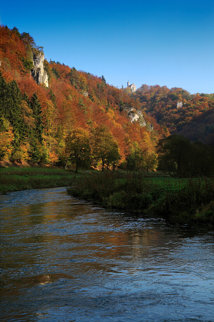 Wiesenttal im Herbst, Fränkische Schweiz, Franken, Bayern, Deutschland