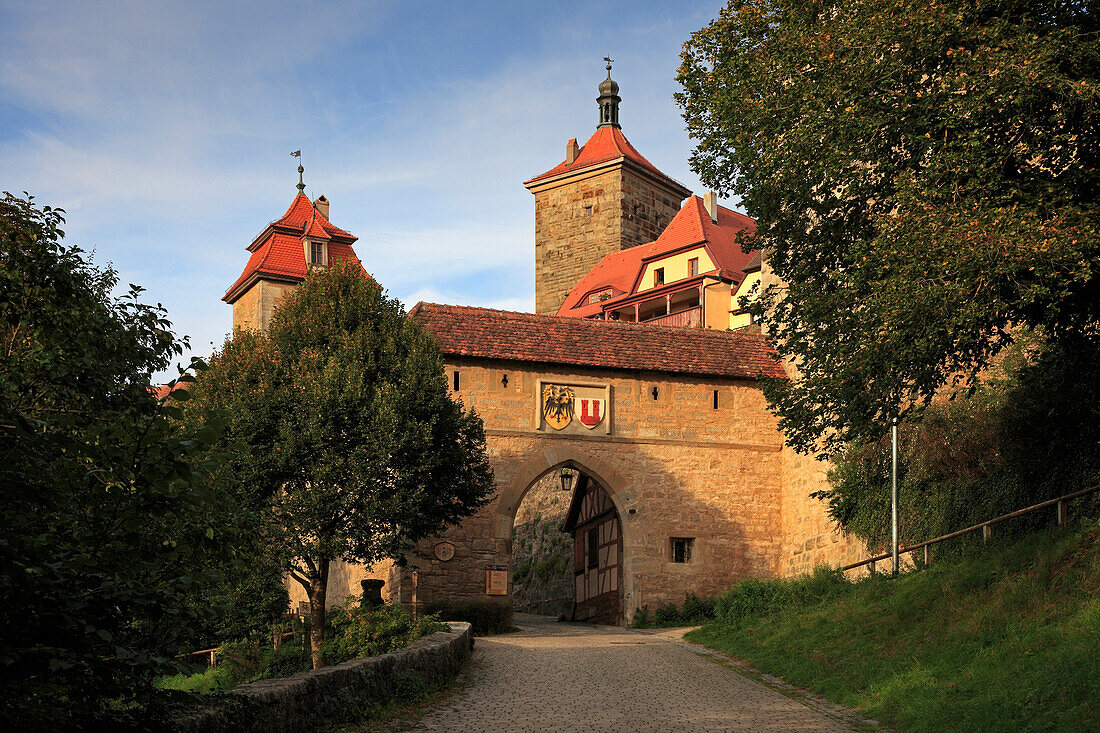 Kobolzeller Tor, Rothenburg ob der Tauber, Franken, Bayern, Deutschland