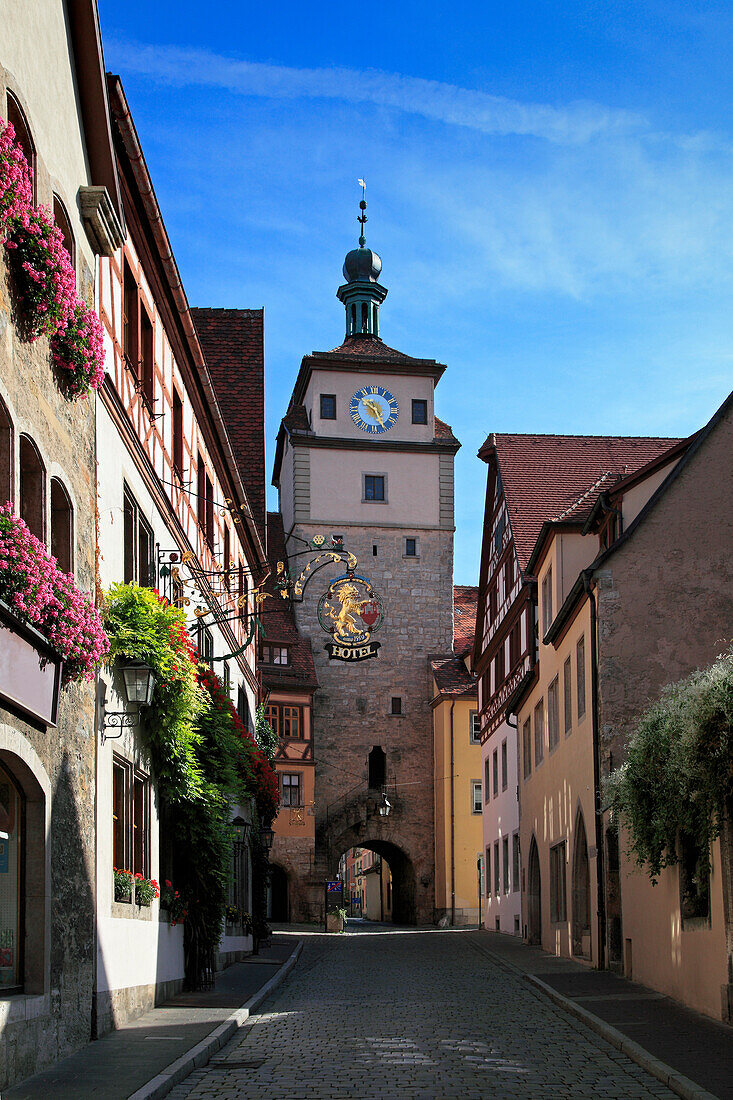 Weißer Turm, Rothenburg ob der Tauber, Franken, Bayern, Deutschland