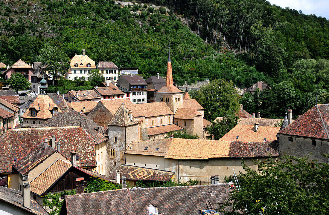 Romainmotier Monastery, Romainmotier-Envy, Canton of Vaud, Switzerland