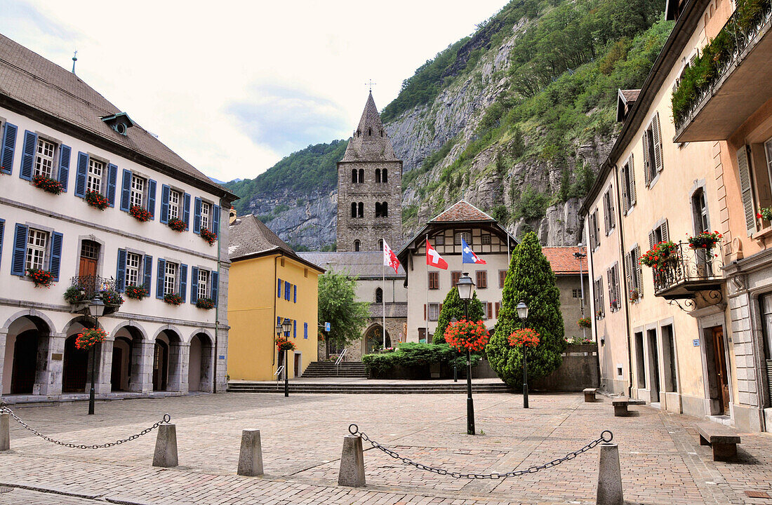 St. Maurice's Abbey, Saint-Maurice, Rhone valley, Valais, Switzerland