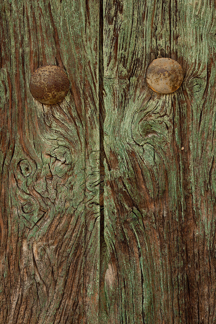 Detail einer alten Tür, Castrillo de los Polvazares, Provinz Leon, Altkastilien, Castilla y Leon, Nordspanien, Spanien, Europa