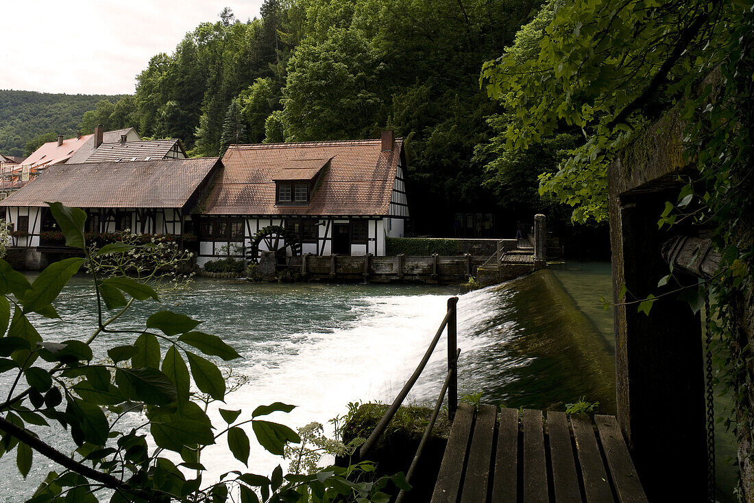 Wassermühle am Blautopf, Blaubeuren, Alb-Donau-Kreis, Schwäbische Alb, Baden-Württemberg, Deutschland, Europa