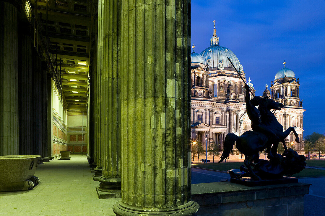 Altes Museum and Berlin Cathedral, Museum Island, Berlin Center, Berlin, Germany, Europe