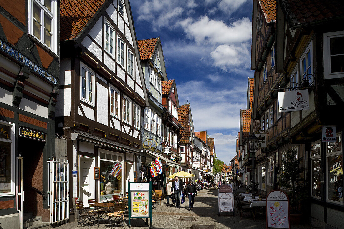 Half timbered houses at the historical old town of Celle, Lower Saxony, Germany, Europe